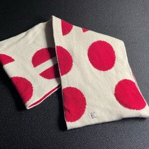 Bobo Choses red & ivory geometric wool-blend knit infinity scarf